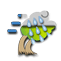 Windy with rain